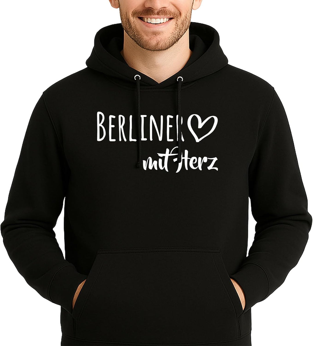 huuraa Unisex Hoodie Berliner mit Herz Pullover Vegan Grösse S-3XL mit Motiv für die tollsten Mensch