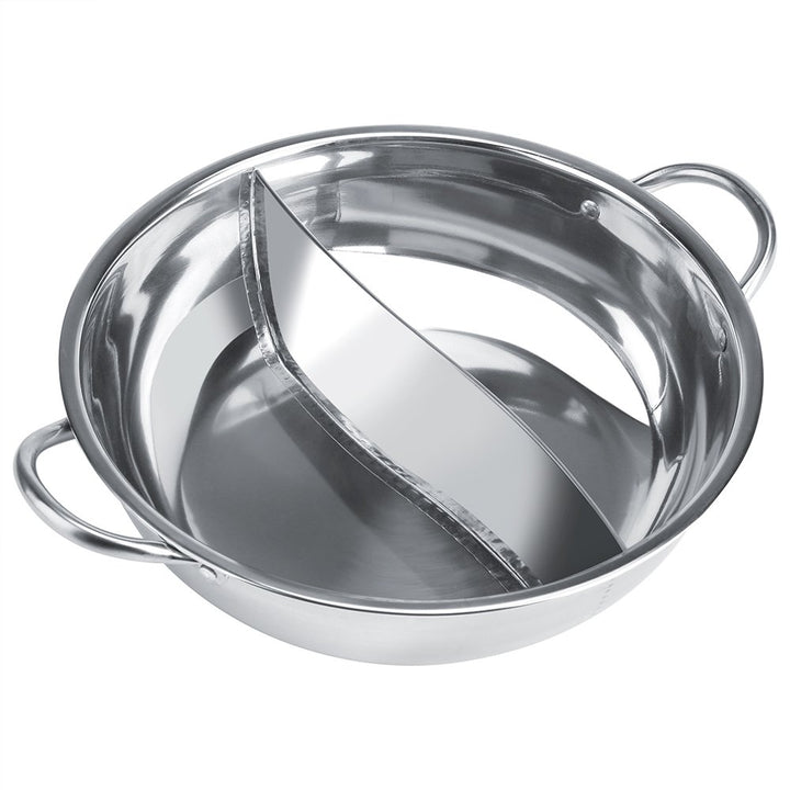 Dicker Hot Pot aus Edelstahl mit Zwei Geschmacksrichtungen und Induktionsherd Verwendbar (30cm), 30c