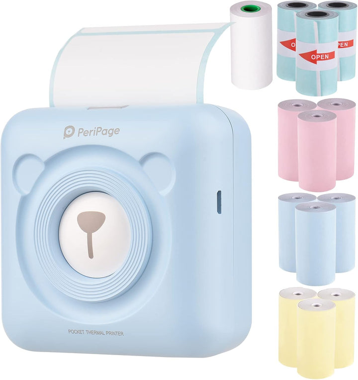 Bisofice PeriPage Mini Fotodrucker für Smartphone Kabelloser BT-Bild-Etiketten-Beleg-Mini Printer Th