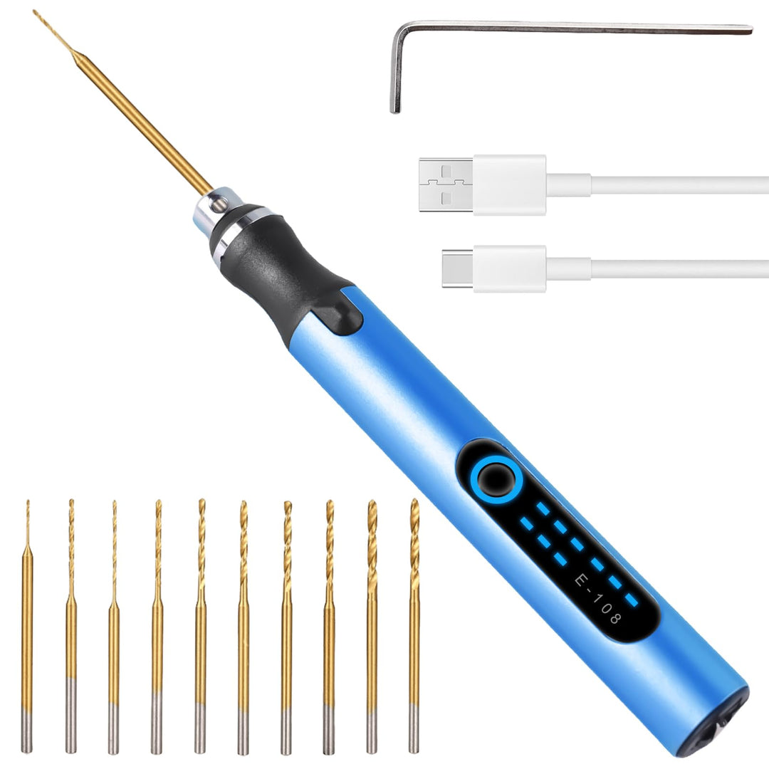Mini Handbohrer Elektrisch, 3-Gang-Elektro-Mini-Bohrstift, Kabellos USB Gravur Werkzeug Kit, DIY Han
