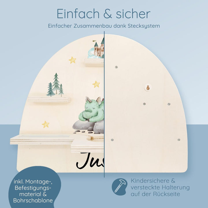 personalisiertes Tonie Regal für Kinderzimmer - Magnetisches Toniebox Regal für Toniebox1 & 2 Plus F