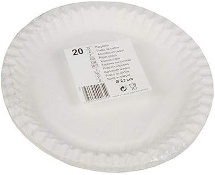 tradingbay24 Teller, Pappe rund Ø 23 cm Weiss tbU90135 Einwegteller Pappteller, 500 Stück