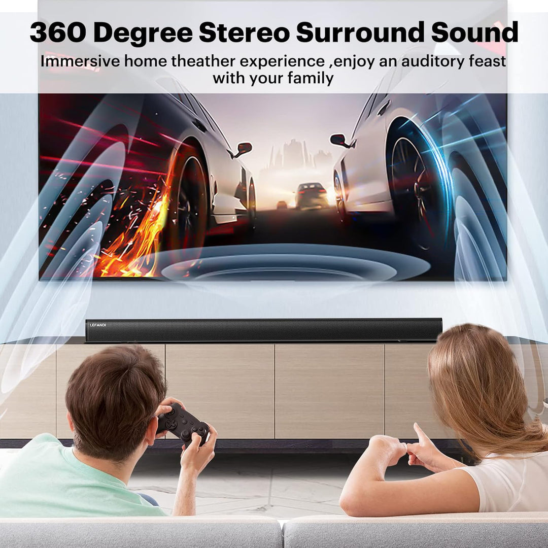 LEFANDI Soundbar für TV Geräte, Bluetooth Lautsprecher PC Soundbar 2.1 Kanal Surround Sound Heimkino