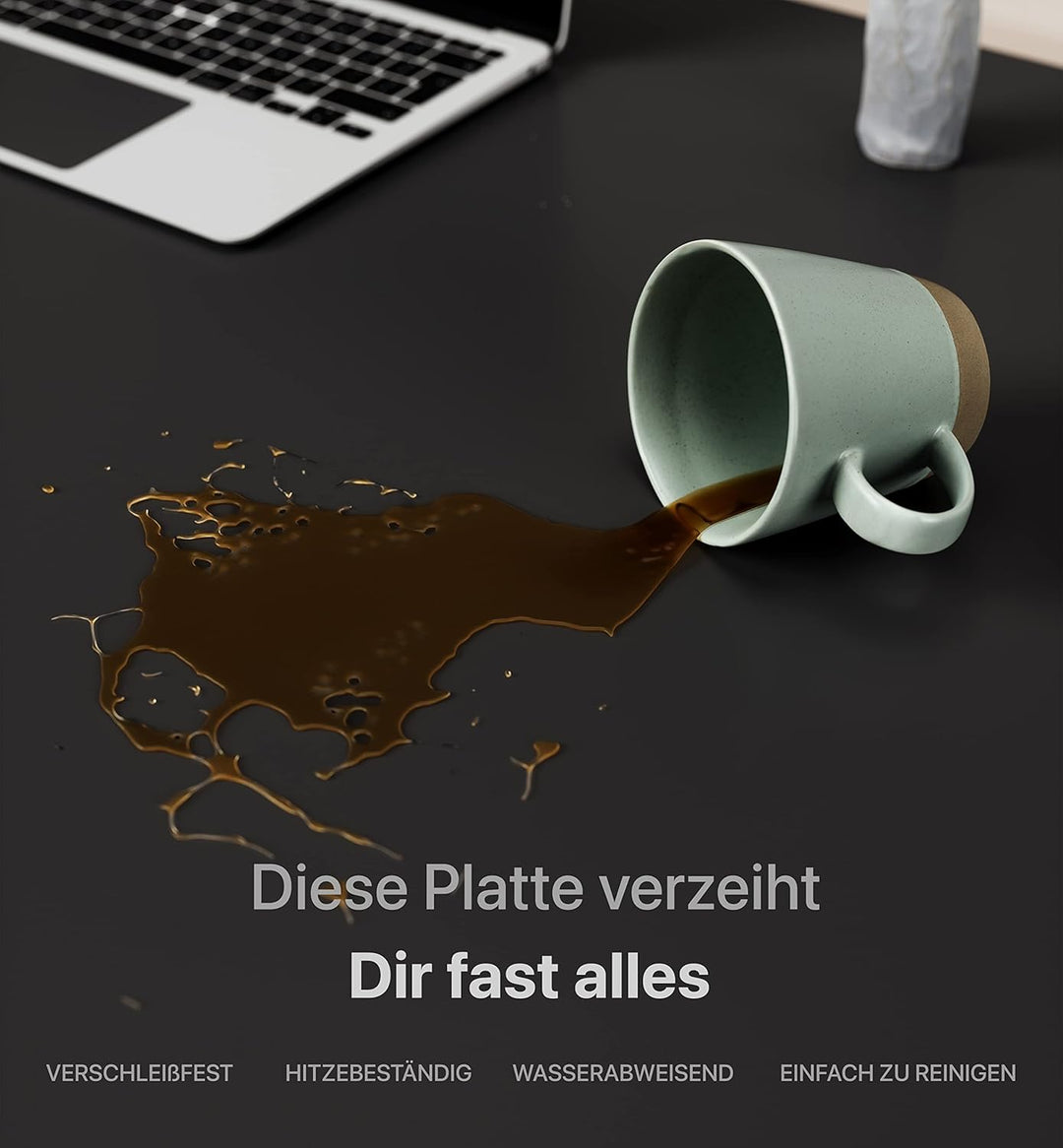 Desktronic Tischplatte 180x80 cm Schreibtischplatte – Perfekt für höhenverstellbare Schreibtische, E