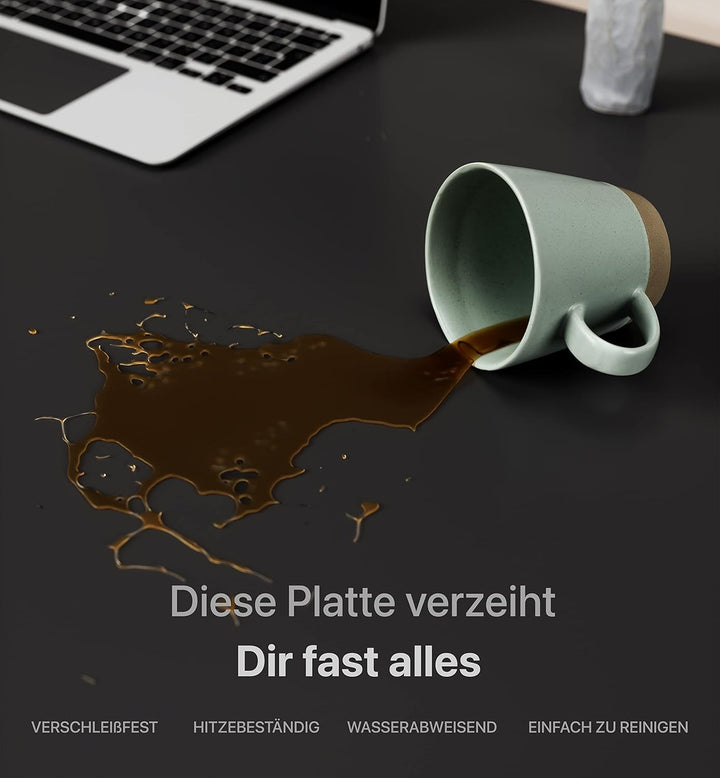 Desktronic Tischplatte 180x80 cm Schreibtischplatte – Perfekt für höhenverstellbare Schreibtische, E