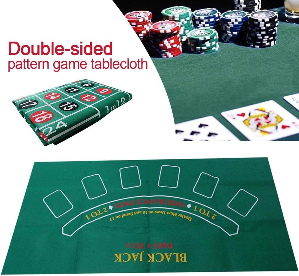 LuukUP Roulette Tischdecke-wasserdichter Tisch mit Blackjack- und Roulette-doppelseitige Muster Spie