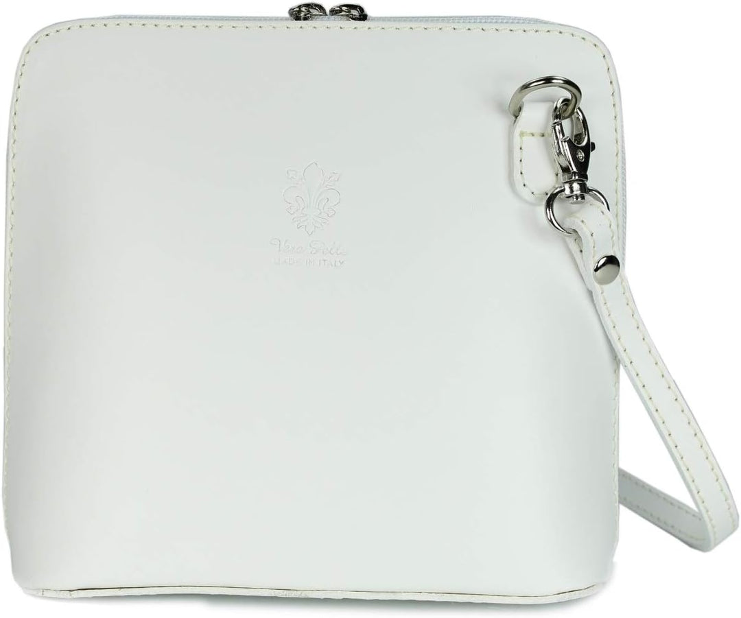 Belli italienische Ledertasche Damen Umhängetasche klein Handtasche Schultertasche Abendtasche in we