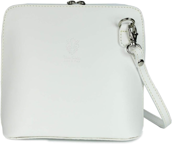 Belli italienische Ledertasche Damen Umhängetasche klein Handtasche Schultertasche Abendtasche in we