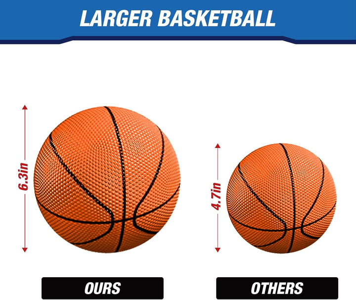 HYES 2-Spieler Basketballkorb für Kinder mit LED-Licht, Basketballkorb für Kids mit 4 Ball Pumpe Ind