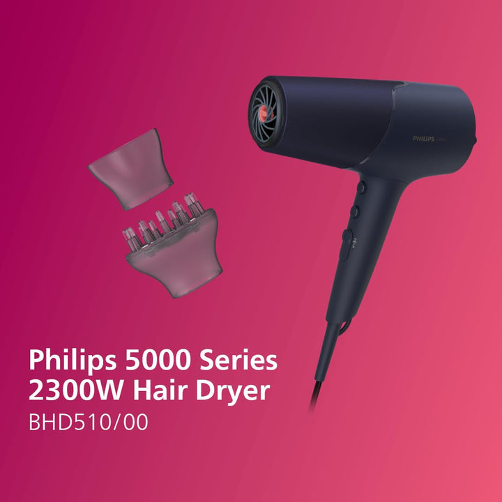 Philips Haartrockner der 5000er Serie mit ThermoShield Technologie, 3 Heiz- und 2 Geschwindigkeitsst