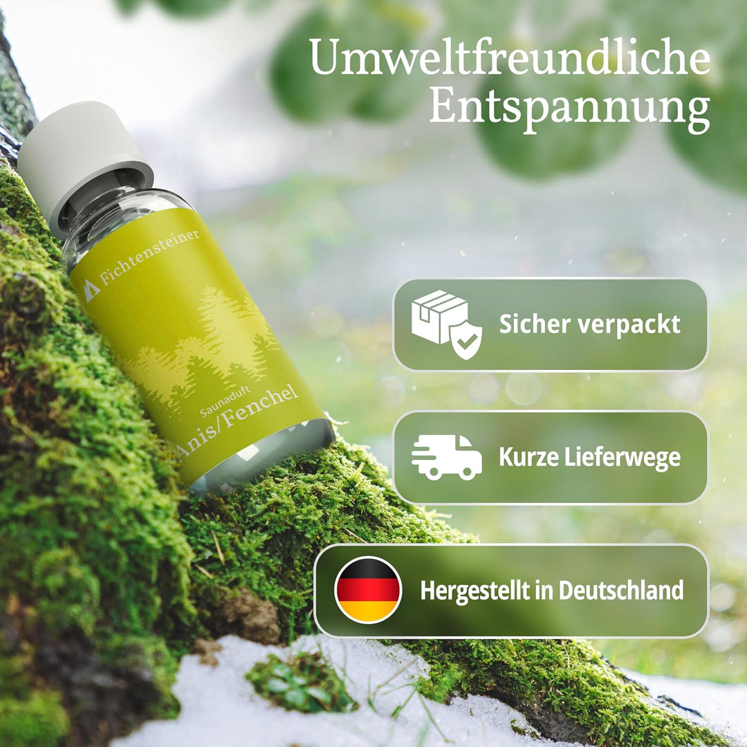 Saunaaufguss Anis/Fenchel - Sauna Aufgussmittel - Ergiebiger Sauna Aufguss für bis zu 100 Sauna Aufg