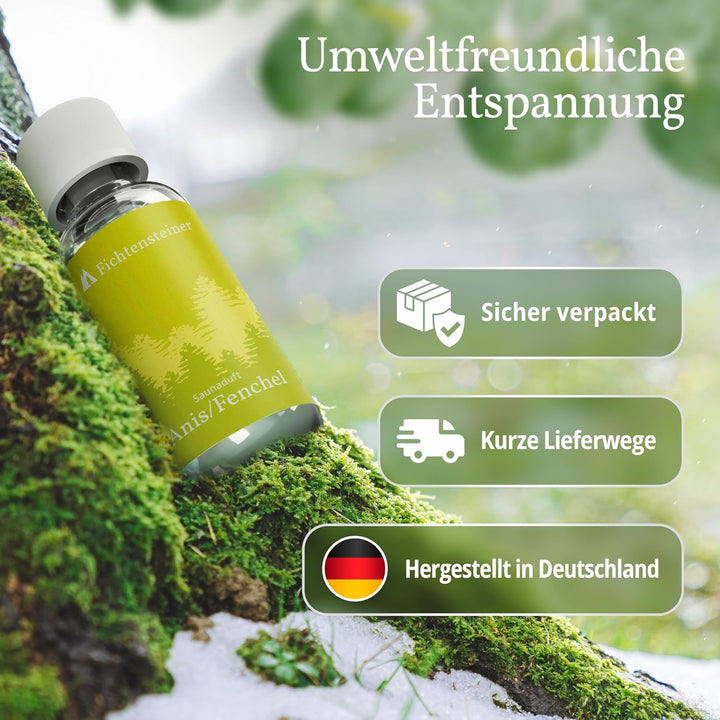 Saunaaufguss Anis/Fenchel - Sauna Aufgussmittel - Ergiebiger Sauna Aufguss für bis zu 100 Sauna Aufg