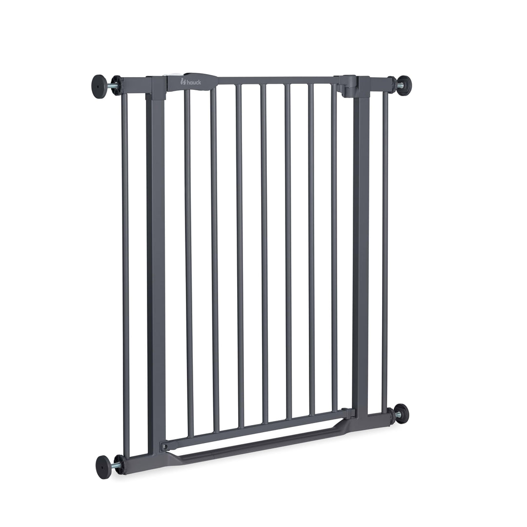 Hauck Treppenschutzgitter Türschutzgitter Clear Step 2, für Breiten 75-80 cm, Ultra Flache Schwelle,