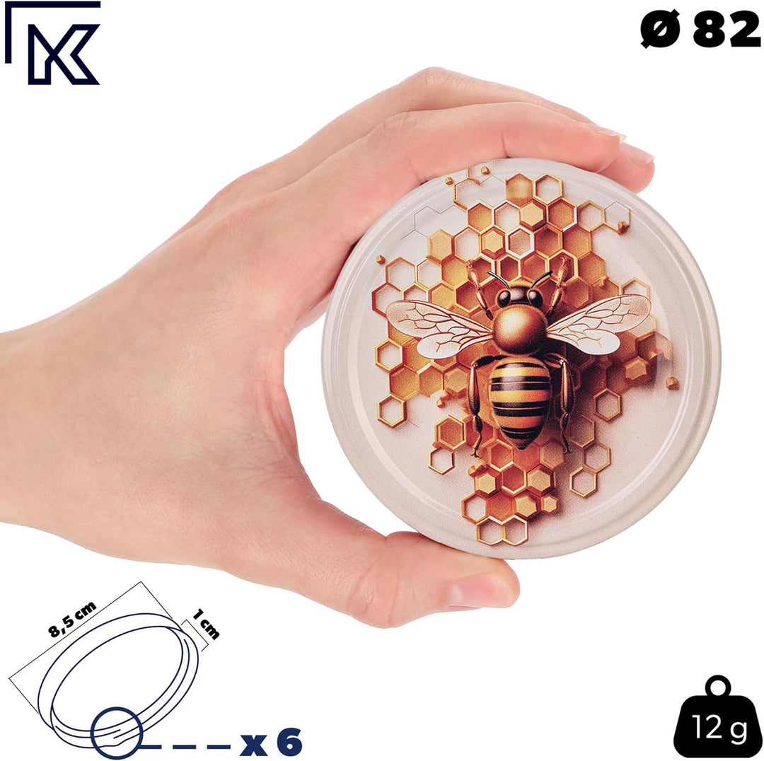 KADAX 10er Set Marmeladengläser 350ml TO82 Honigwabe, Einmachgläser Vorratsgläser Mason Jar mit Schr
