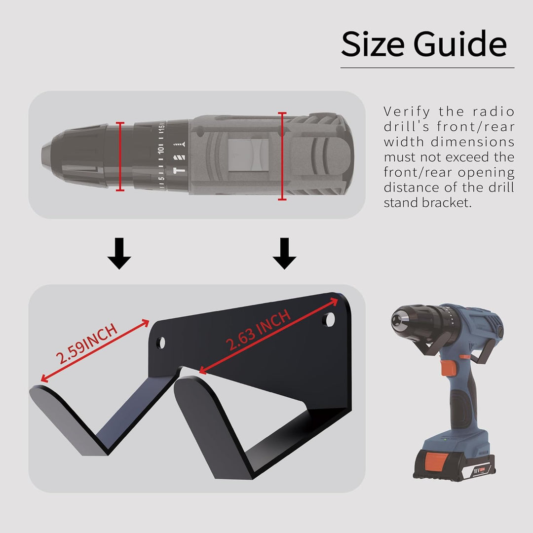 Drill Holder, Heavy Duty Steel Drill Dock Wall Mount, Universal Tool Organizer with Quick-Release Cl