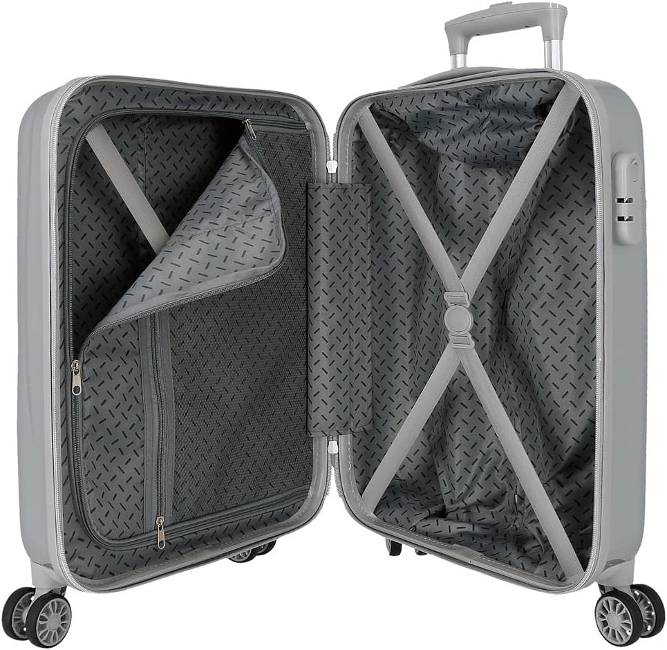 Disney Mickey 100 Grauer Kabinenkoffer 37 x 55 x 20 cm starres ABS-Seitenkombinationsschloss 34 l 2