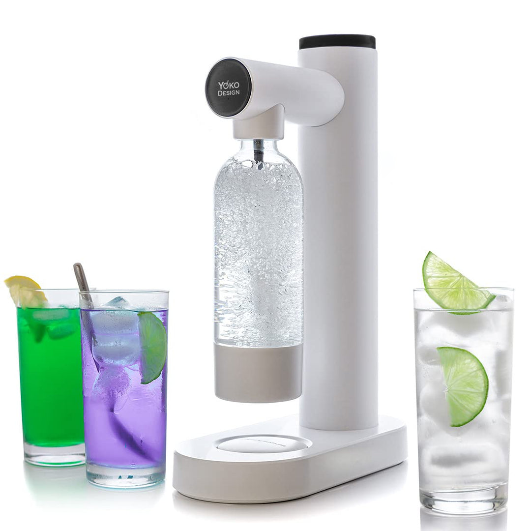 Yoko Design - Soda-Maschine, Weiss und schwarze Aufsätze