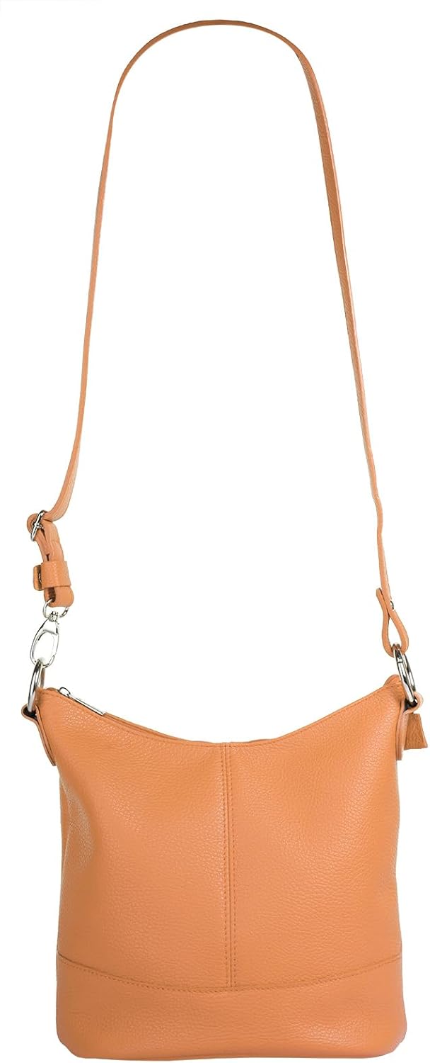 Umhängetasche Echt Leder Damen Made in Italy, Handtasche, Schultertasche, Crossbody Bag aus Leder 02