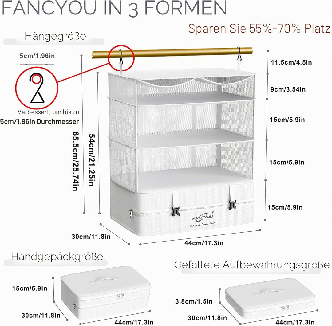 Koffer Organizer Hängende Verpackung Würfel Tragbare Schrank Regale Kompressive Reisegepäck Essentia