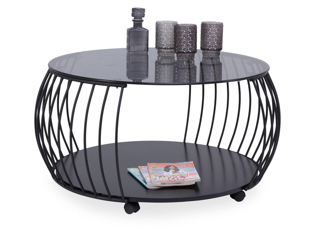 M2 Kollektion Shanghai 1 Couchtisch, Metall, schwarz, 60x45x60