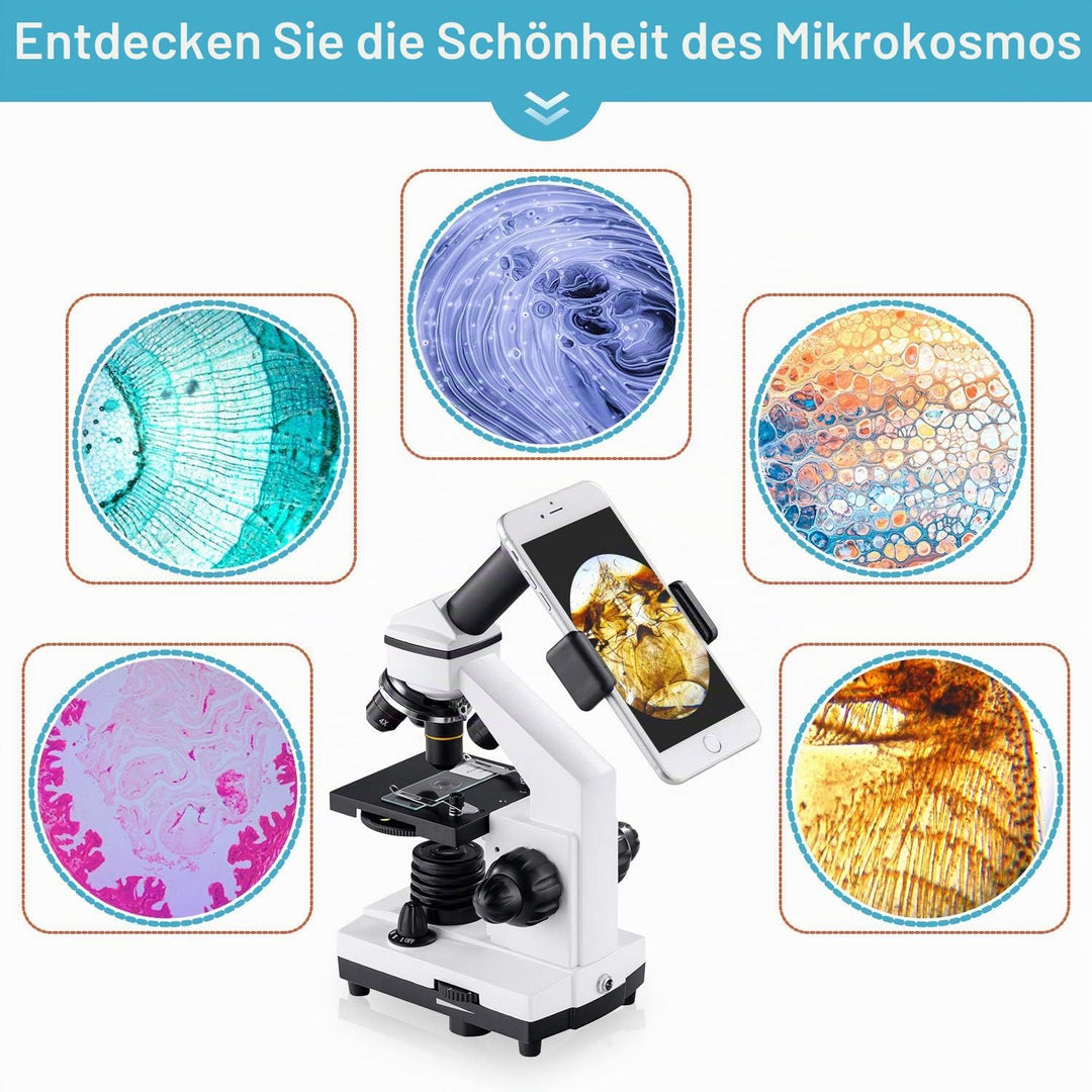 BEBANG 100X-2000X Mikroskop für Kinder Erwachsene, Professionelle Biologische Mikroskope für Student