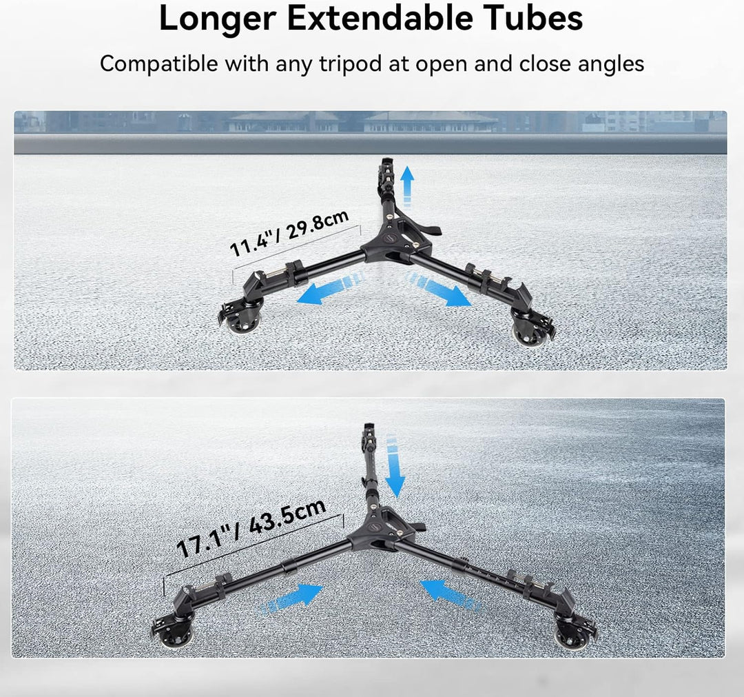 SMALLRIG Universal Fotografie Stativ Wagen, strapazierfähig mit verstellbaren Beinhalterungen und Tr