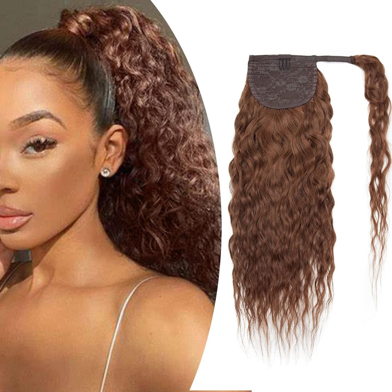 SEGO Clip in Ponytail Extensions Echthaar Zopf Pferdeschwanz Haarteil Lockig Wavy Curly Haare Haarve