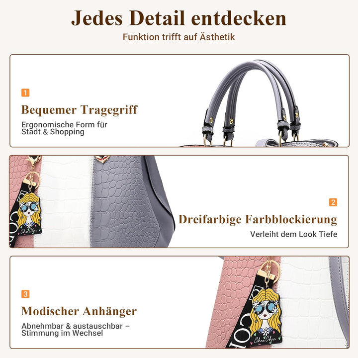 DIRRONA Elegant Damen Handtasche Schultertasche Gross Kapazität Umhängetasche Beiläufig Reise Tasche