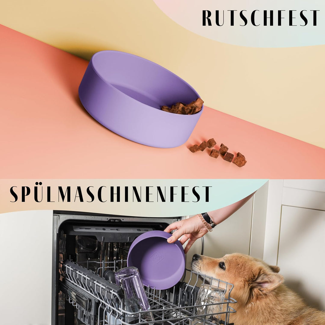ne&amp;no® Silikon Fressnapf 1200 ml für kleine und mittelgrosse Hunde | Futternapf Hund rutschfest | Hu