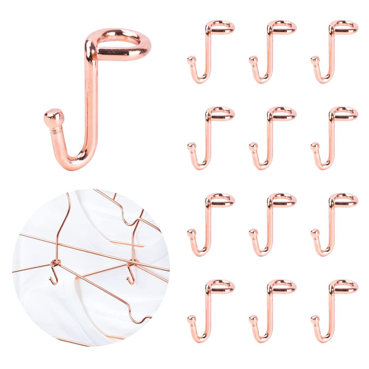 KOOBAY Kleiderbügel, 36 Stück, Verbindungshaken, stabiler Kleiderbügel, Roségold, Metall, Outfit-Kle