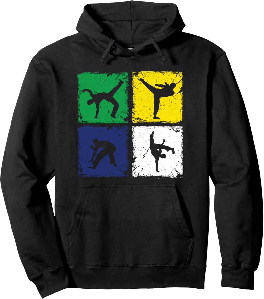 Capoeira Retro Squares Capoeira brasilianische Kampfkunst Pullover Hoodie