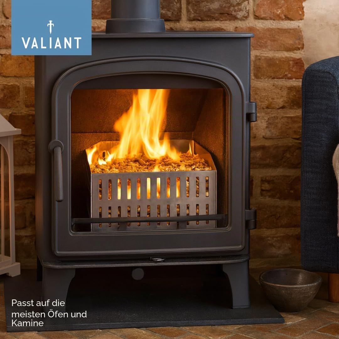 Valiant Pelletbrennerkorb Für Holzöfen Und Kamine, Edelstahl, Belüftet