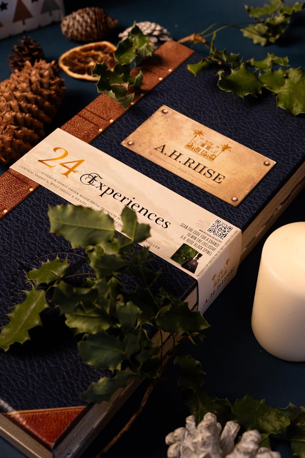 A.H.Riise Adventskalender | Rum-Genuss in der Adventszeit | 24 exquisite Mini-Flaschen | Dänische Tr