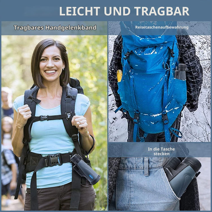 Monokulares Teleskop, 10-30X50 Zoom HD Monokular mit IPX7 Nebel Wasserdicht Stossfest, FMC BAK4 Pris