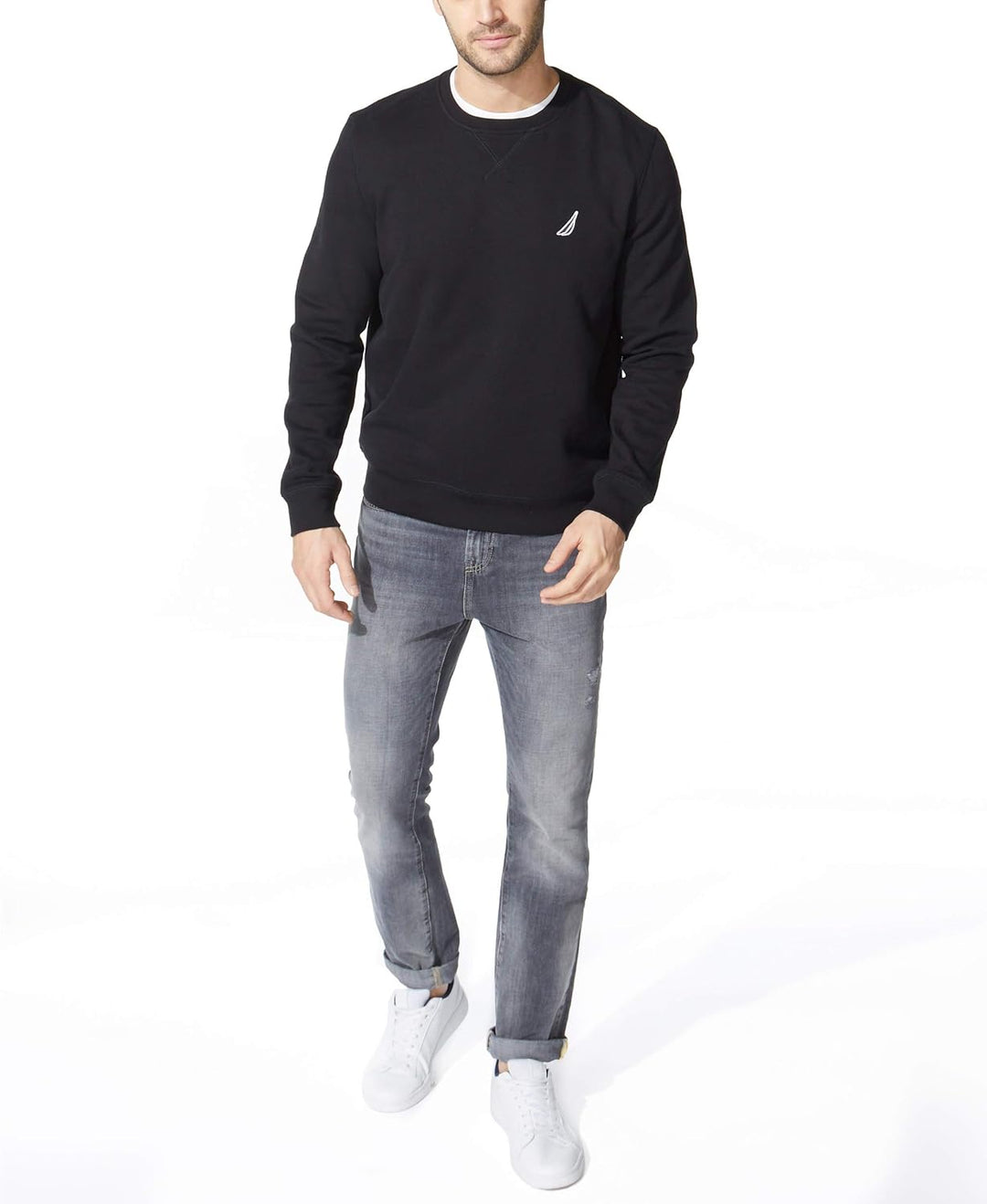 Nautica Herren Basic Crew Neck Fleece Sweatshirt XXL True Black, XXL True Black