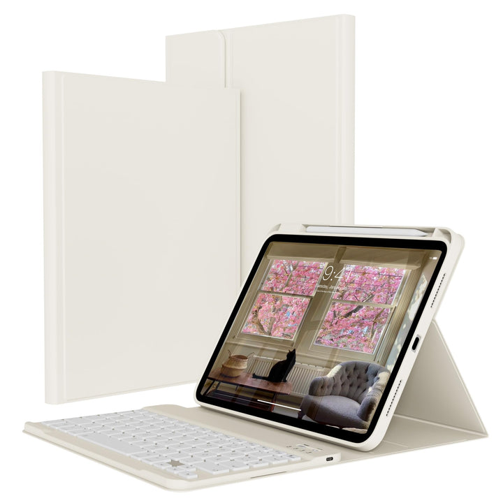 Hülle mit Tastatur für iPad A16 11/10 Generation (2025/2022, 11/10.9 Zoll) - QWERTZ Deutsches Layout
