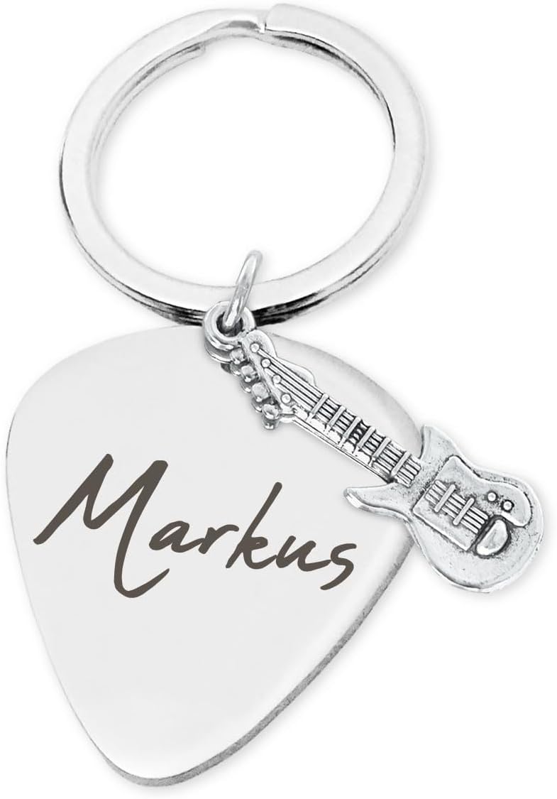 keepdrum Personalisierter Schlüsselanhänger Plektrum "I Pick You" mit Wunsch-Gravur Pick You mit Wun