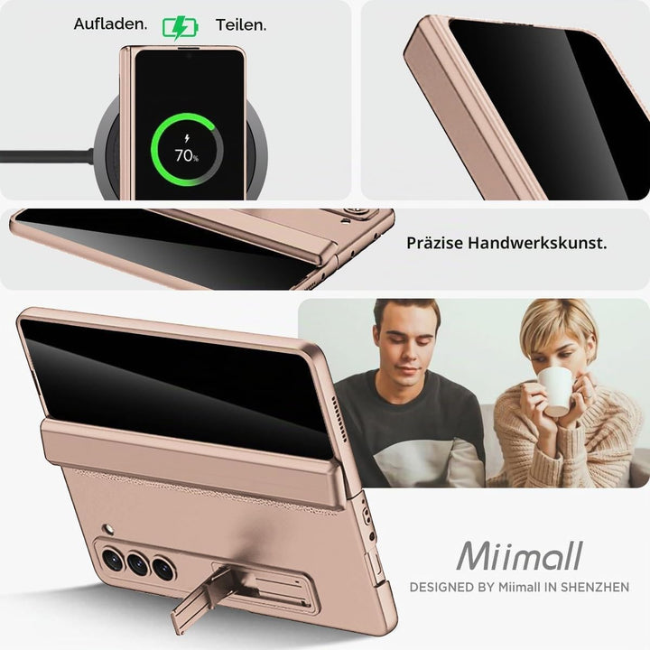 Miimall Kompatibel mit Samsung Galaxy Z Fold 5 Hülle mit Displayschutz Anti-Peeping+Magnetischer Sch