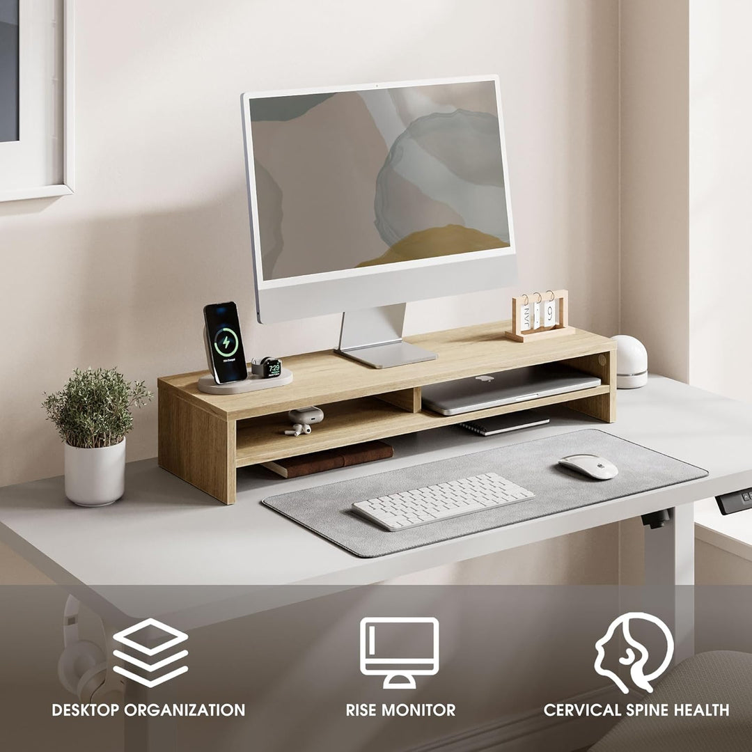 Fenge Dual Monitorständer Riser 2 Etagen Bildschirmständer für Computer PC Laptop Drucker TV, Schrei