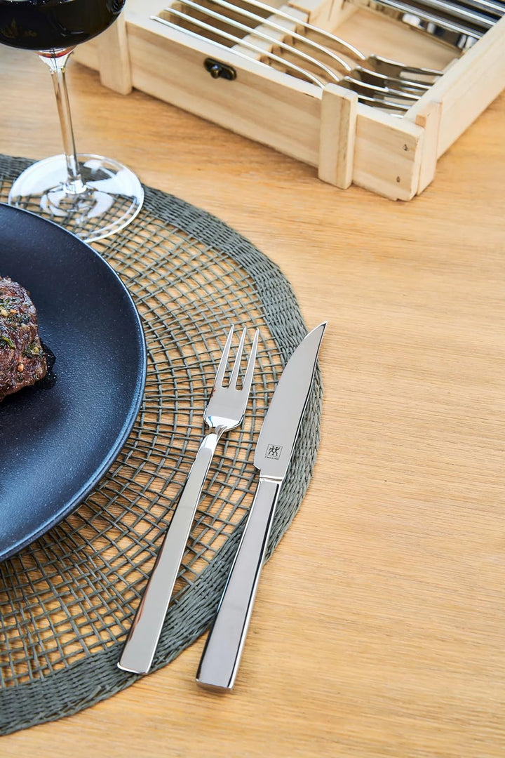 ZWILLING Steakbesteck Set für 6 Personen, 12-teilig, 6 Steakmesser und 6 Steakgabeln, Inkl. Aufbewah