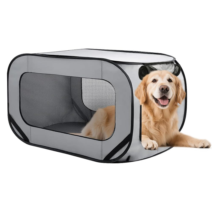 Hundetransportbox Faltbar, 92x52x52cm Pop-Up-Transportbox Hund Katze, Tragbarer Hundebox, Oxford Sto