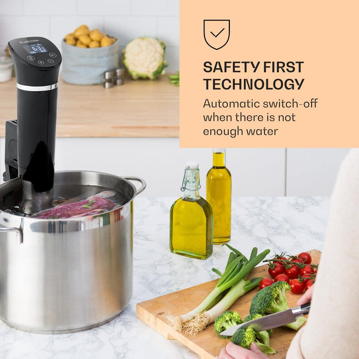 Klarstein Quickstick- Sous-Vide Garer, Präzisionskochtopf, Schongarer, 1300 Watt, Timerfunktion, 3D
