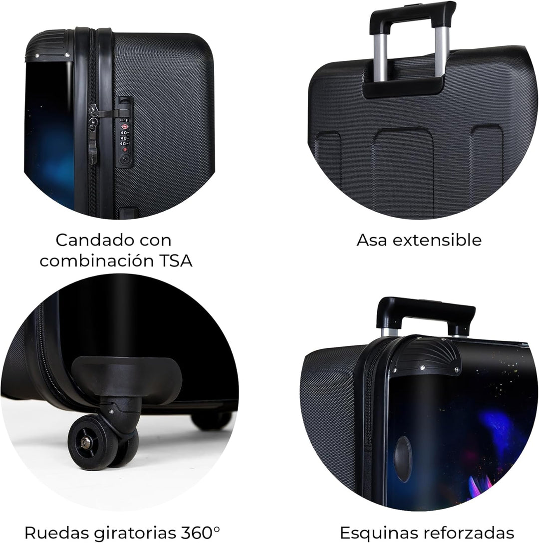 NoBoringSuitcases.com® Koffer XL Gross 77x51.5x28 cm Hartschale Reisekoffer 4 Rollen Leicht Koffer T