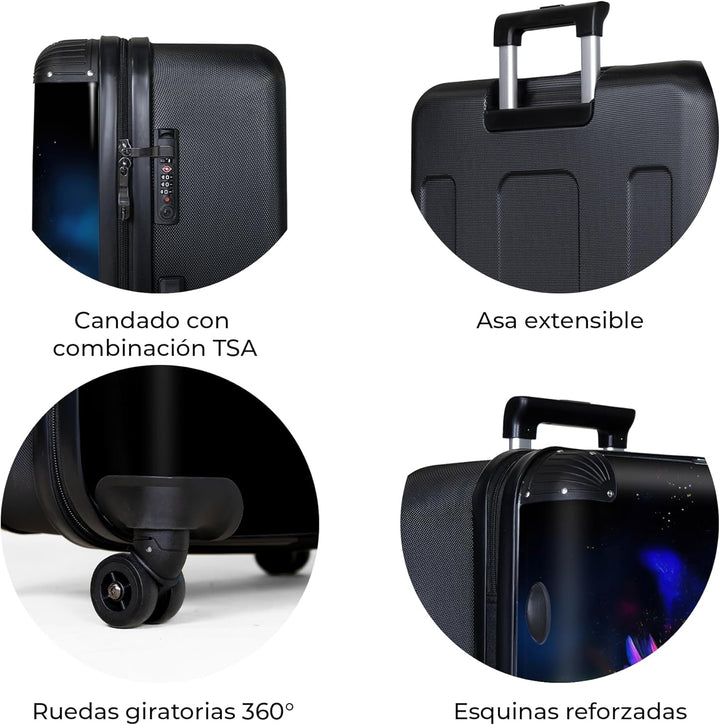NoBoringSuitcases.com® Koffer XL Gross 77x51.5x28 cm Hartschale Reisekoffer 4 Rollen Leicht Koffer T
