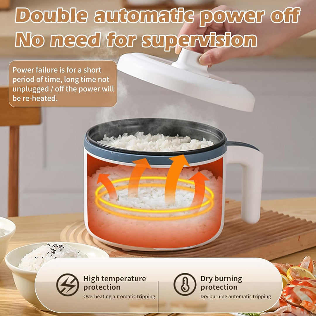 Elektrische Hot Pot, 1.7 L Tragbare Mini Antihaft Multikocher, 220V Elektrischer Kochtopf mit Duale