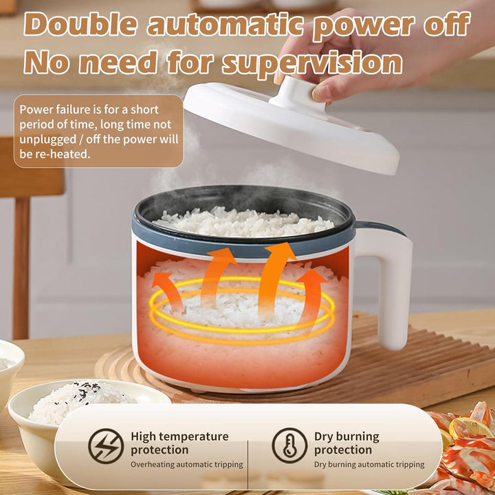 Elektrische Hot Pot, 1.7 L Tragbare Mini Antihaft Multikocher, 220V Elektrischer Kochtopf mit Duale