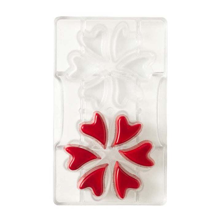 DECORA, 0050158 Herzförmige Schokoladenform aus Polycarbonat, 12 Kavitäten 30 x 40 mm, Ideal für glä