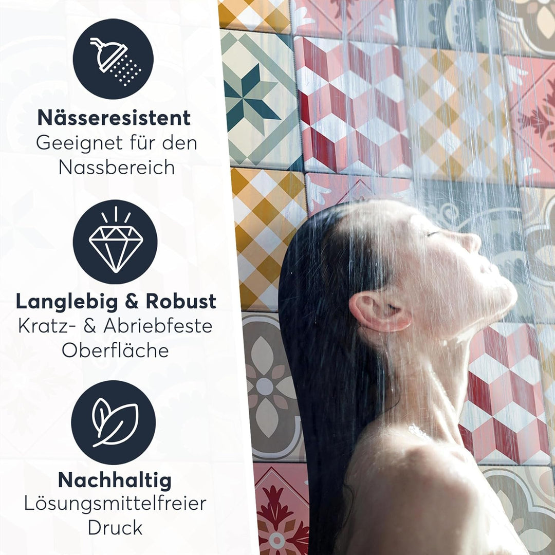 CREATISTO Mosaik-Fliesen Fliesensticker Fliesenfolie - Klebefolie Aufkleber für Fliesen I Klebeflies