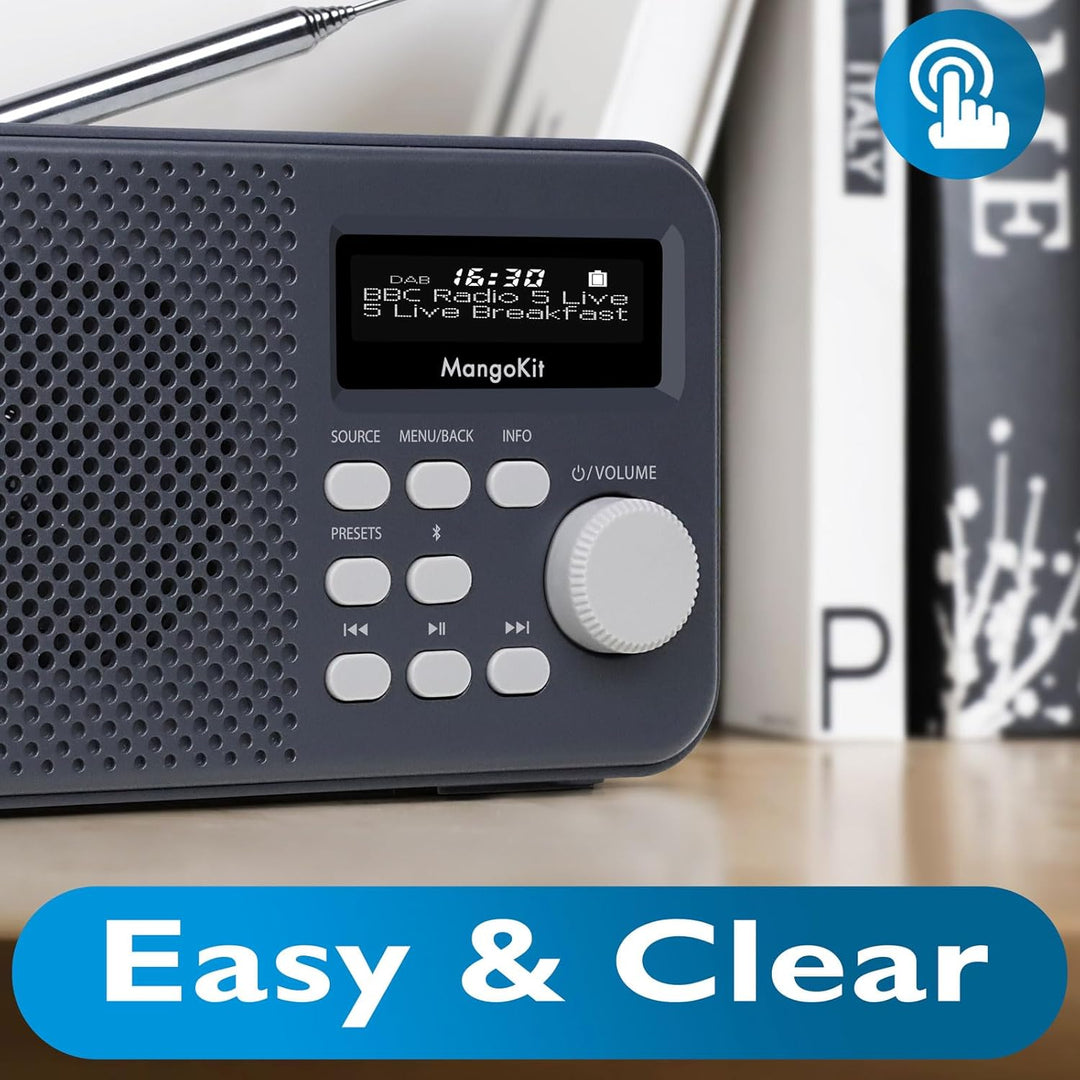 MD2 PLUS Tragbares DAB/DAB+/UKW Digitalradio,Bluetooth-Streaming,40 Speicherplätze,Klares Display,Ko
