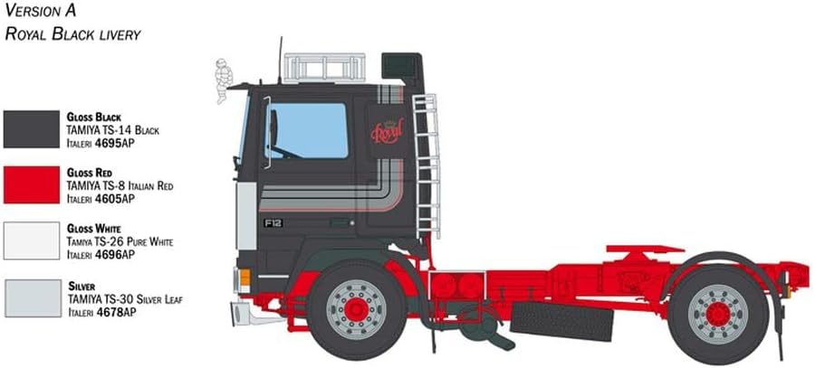 Italeri 3957 3957S-1:24 Volvo F-12 Intercooler Low Roof-Modellbau, Bausatz, Standmodellbau, Basteln,